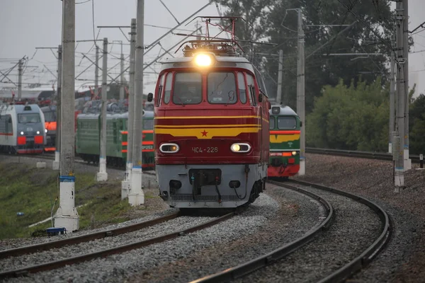 레트로 러시아 전기 기관차 — 스톡 사진
