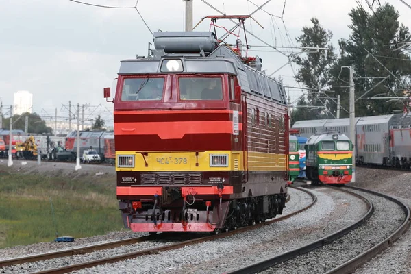 레트로 러시아 기관차 — 스톡 사진