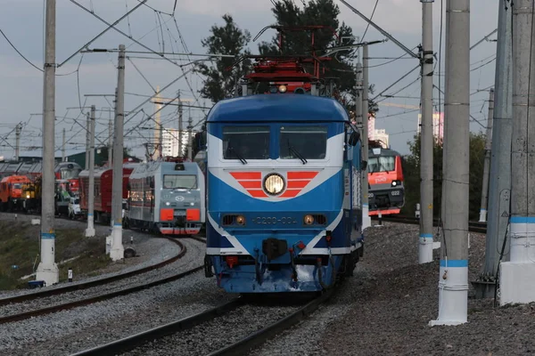 Retro Russo Locomotiva Elétrica — Fotografia de Stock