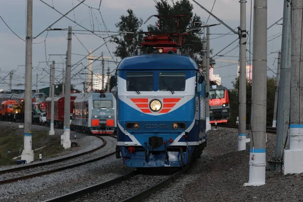 Retro Russo Locomotiva Elétrica — Fotografia de Stock
