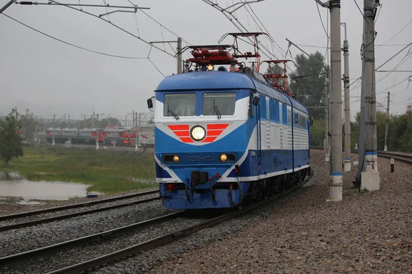 Retro Russische Elektrische Locomotief — Stockfoto