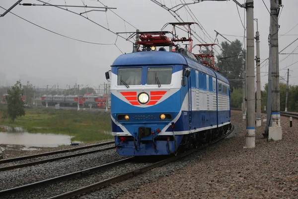 Retro russo locomotiva elétrica — Fotografia de Stock