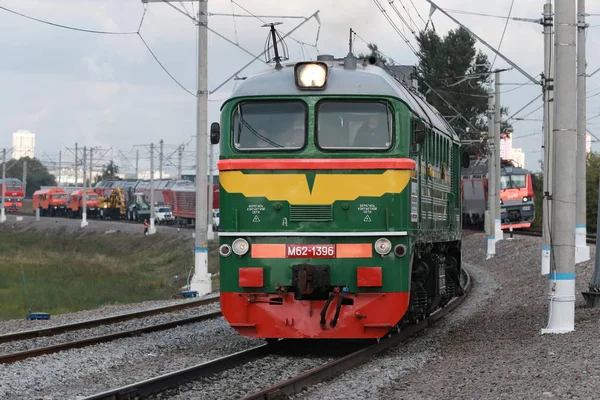 Retro Russo Diesel Locomotiva — Fotografia de Stock
