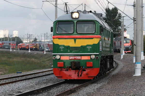 Retro Russo Diesel Locomotiva — Fotografia de Stock