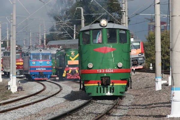 Retro Russische Diesellocomotief — Stockfoto