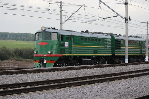 Retro Russische Diesellocomotief — Stockfoto