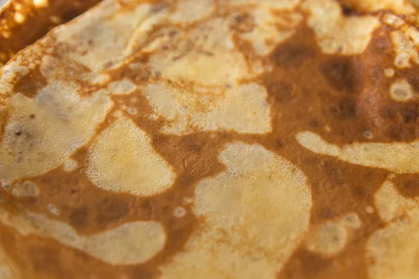 Pancakes texture on kithcen table - Flatlay top view — Stock Photo, Image