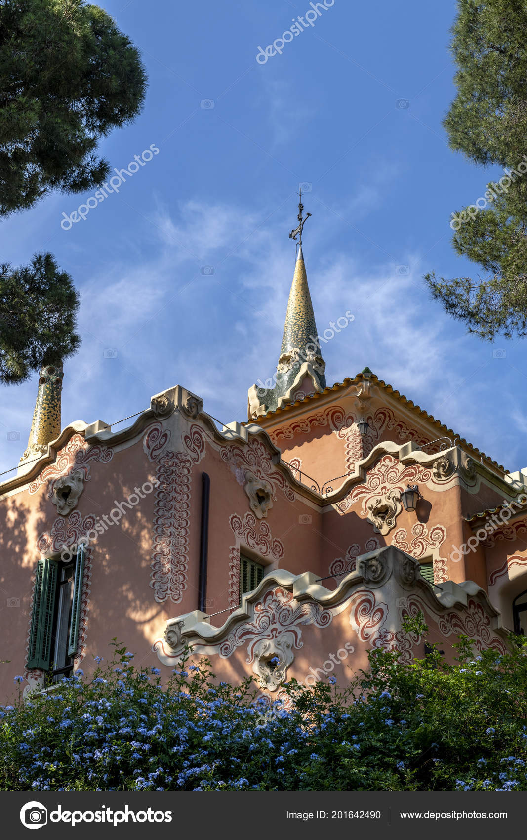 Gaudi House Park Guell Barcelona Spain Stock Editorial Photo