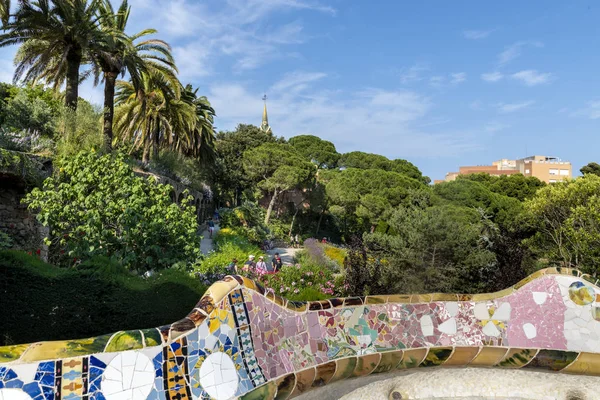 Barcelona Španělsko Června 2018 Rakousko Zahrady Parku Guel Park Největší — Stock fotografie