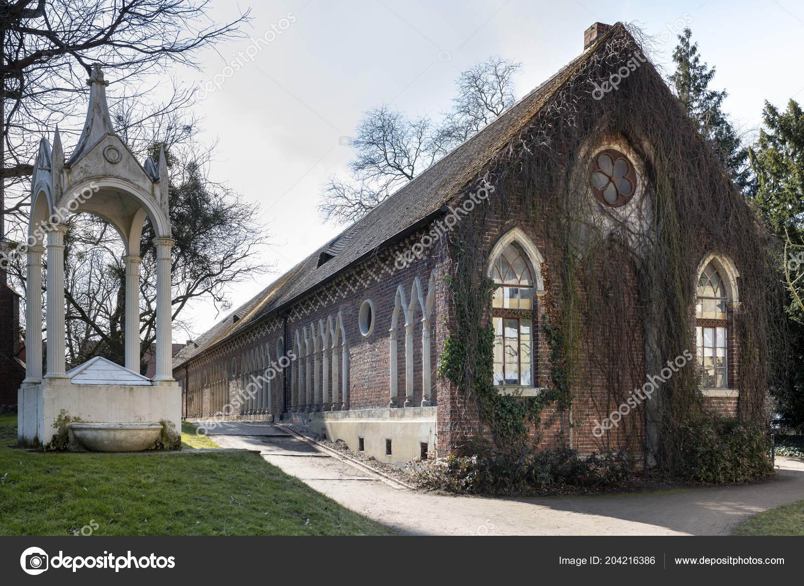 Gothic House Located Complex Gardens Dessau Worlitz Germany