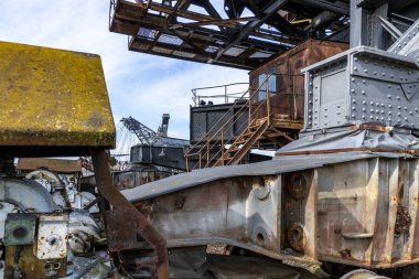 Terkedilmiş linyit dev Ekskavatör açık döküm Ferropolis - şehir demir, Stadt aus Eisen, Sachsen-Anhalt, Almanya