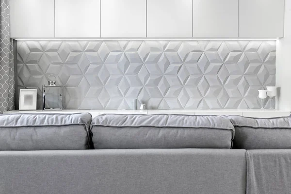 Stylish Living Room Concrete Decoration Wall — Stock Photo, Image