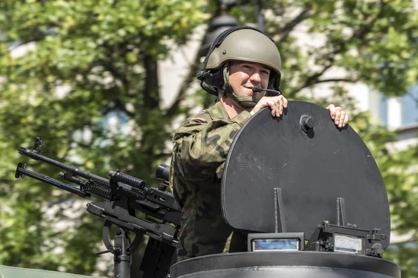 Warsaw Polen Augustus 2017 Militaire Parade Tijdens Ceremonie Van Viering — Stockfoto