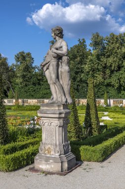 Varşova, Polonya - 22 Temmuz 2018: Cephe Wilanow Sarayı Müzesi, Polonya Kings royal residence barok tarzı. Thepalace Müzesi, 1805 yılında kurulan ülkenin Kraliyet ve sanatsal Lehçe miras bir depodur.