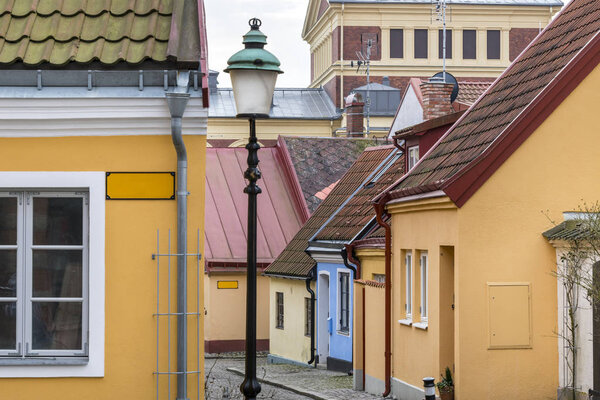 Street scene from the Swedish town of Ystad, Skane County.