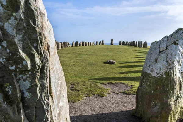 Pedras de Ales, imponente monumento megalítico em Skane, Suécia — Fotografia de Stock