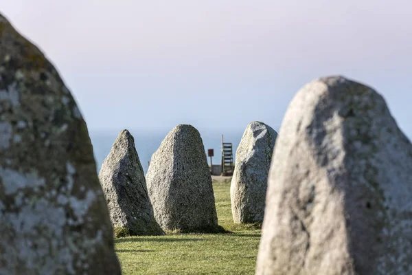 Piedras de Ales, imponente monumento megalítico en Skane, Suecia — Foto de Stock