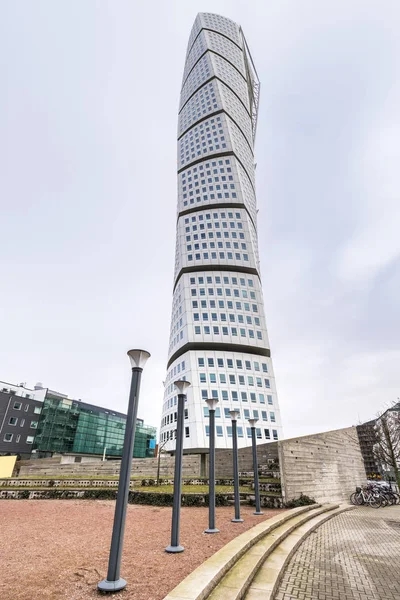 Malmo Suecia Febrero 2018 Turning Torso Building West Harbour Área —  Fotos de Stock