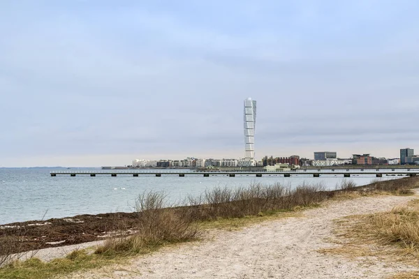 Malmo Suecia Febrero 2018 Turning Torso Building West Harbour Área — Foto de Stock