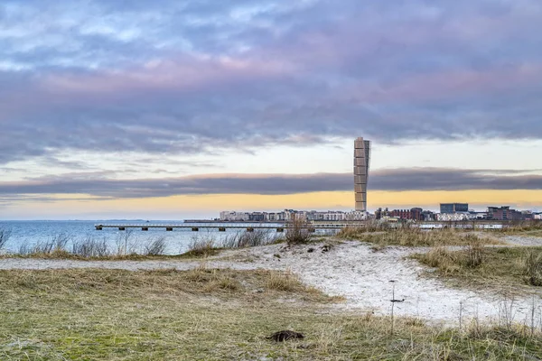 Malmo Suecia Febrero 2018 Turning Torso Building West Harbour Área —  Fotos de Stock