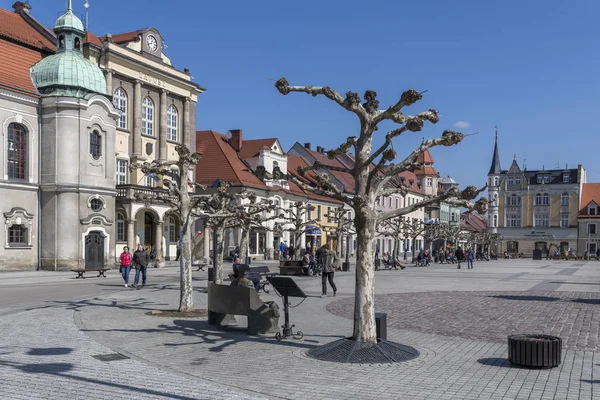 Pszczyna Polonya Mart 2018 Main Market Square Pszczyna Tarihsel Avrupa — Stok fotoğraf