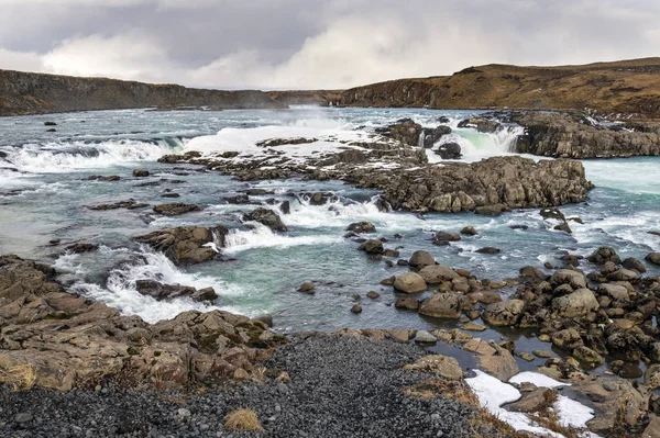 Urridafoss Wasserfall im Winter Island — Stockfoto