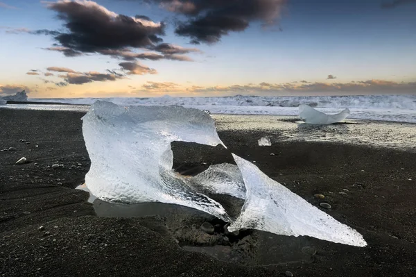 Elmas plaj, Jokulsarlon ,İzlanda. — Stok fotoğraf