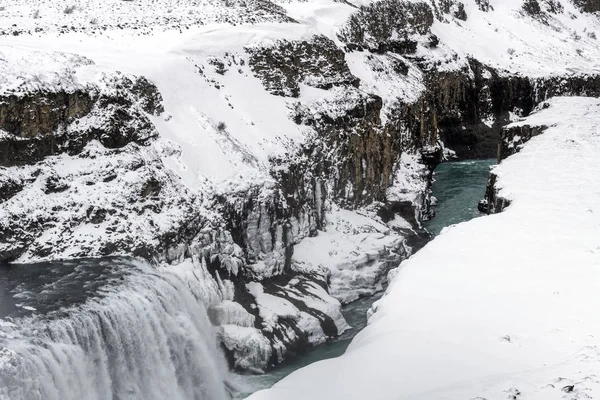 Gulfoss vízesés télen, Izland — Stock Fotó