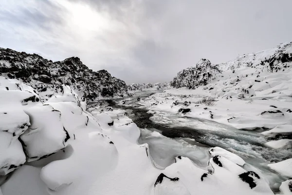 Údolí pingvellir v zimním období — Stock fotografie