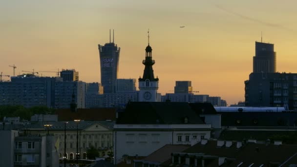 Panorama del centro di Varsavia Centro finanziario — Video Stock