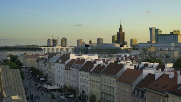 A belváros panorámája Varsó pénzügyi központnál — Stock videók