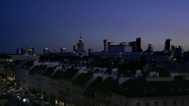 Panorama van het centrum van Warschau Financial Center — Stockvideo