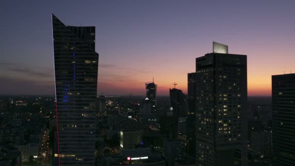 Panorama do centro de Varsóvia Centro financeiro — Vídeo de Stock