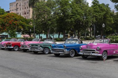 Traditional taxi in Havana clipart