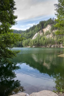 Adrspach Gölü, Teplice Adrspach Kayalıkları, Doğu Bohemya, Çek Cumhuriyeti