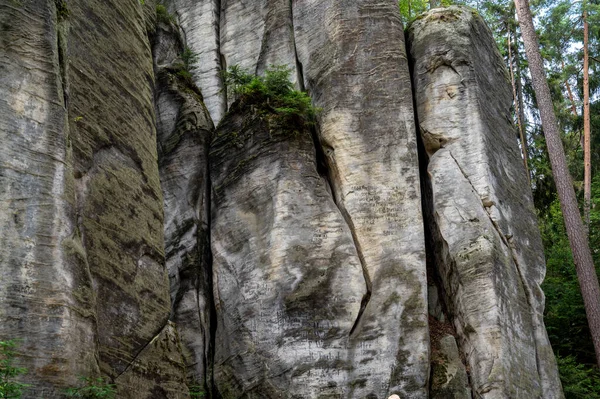 Famous Sandstone Rock Towers Adrspach Teplice Rocks High Sand Stone — Stock Photo, Image