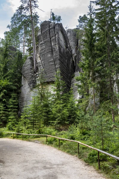 Famous Sandstone Rock Towers Adrspach Teplice Rocks High Sand Stone — Stock Photo, Image