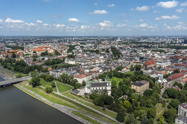 Aerial View Krakow Historic Capital Poland Dusring Sunny Day — Stock Photo, Image