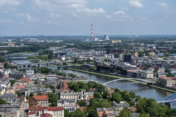 Vue Aérienne Cracovie Capitale Historique Pologne Journée Ensoleillée — Photo
