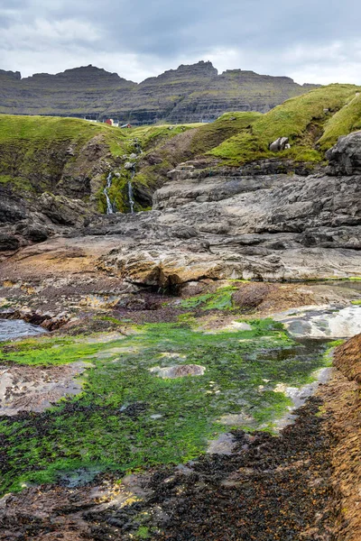 Noordse Natuur Vidareidis Dorp Faeröer Denemarken — Stockfoto