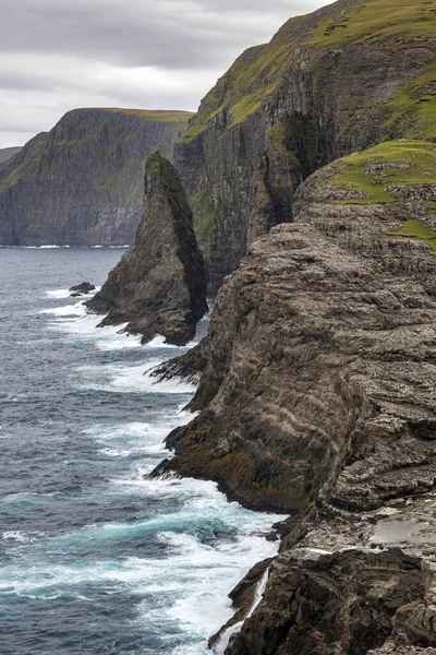 Sorvagsvatn Meerkliffen Faeröer Eilanden Aan Atlantische Oceaan Denemarken — Stockfoto