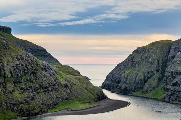 Paesaggio Naturale Nordico Saksun Isola Stremnoy Isole Faroe Danimarca — Foto Stock