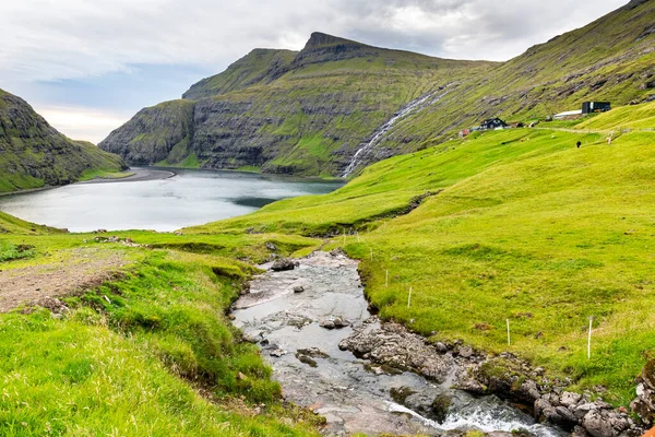 Paisagem Natural Nórdica Saksun Ilha Stremnoy Ilhas Faroé Dinamarca — Fotografia de Stock