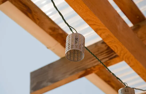 Decorative Light Shade Wooden Beams — Stock Photo, Image