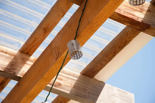 Decorative Light Shade Wooden Beams — Stock Photo, Image