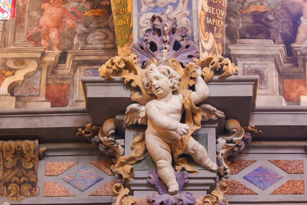 Valencia Španělsko Června 2018 Fresky Barokní Socha Anděla Kostele Svatého — Stock fotografie