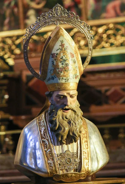 Valencia España Junio 2018 Busto San Nicolás Bari Iglesia San —  Fotos de Stock