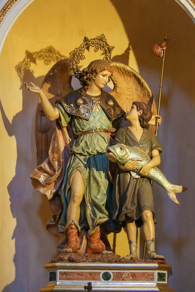 Valência Espanha Junho 2018 Estátuas Anjo Jesus Como Uma Criança — Fotografia de Stock