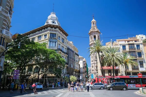 Valencia Spain June 2018 View Buildings Santa Catalina Gothic Tower — Stock Photo, Image