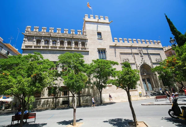 バレンシア スペイン 2018 Llotja セダまたは絹交換 象徴的な後期バレンシア ゴシック様式の市民スペイン バレンシアの中心部の建物 — ストック写真